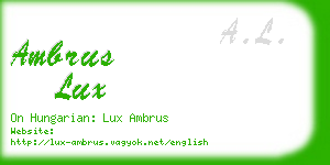 ambrus lux business card